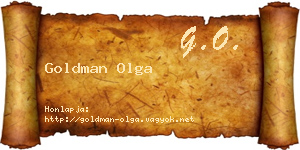 Goldman Olga névjegykártya
